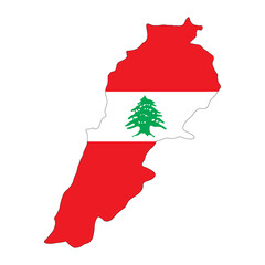 Lebanon Flag Map (PNG)