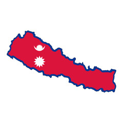 Nepal Flag Map (PNG)