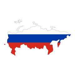 Russia Flag Map (PNG)