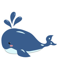 Baby Whale Vector, Elements and Symbol

