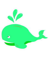Baby Whale Vector, Elements and Symbol

