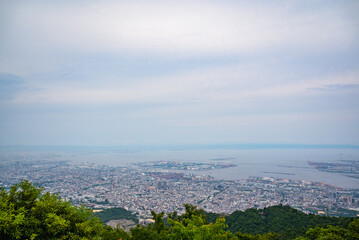 摩耶山からみた六甲アイランドの景色