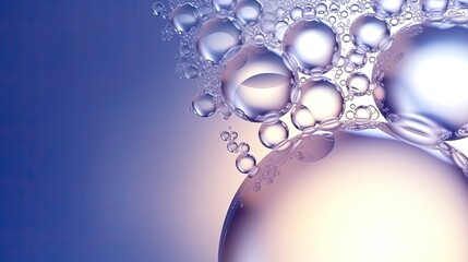 blue bubbles water drops background 