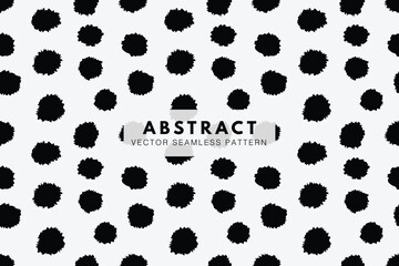 Circle simple shapes grunge style seamless repeat vector pattern