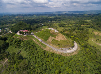 Chocolate Hills in Bohol, Philippines. Landscape. View Point of Hills. Drone Point of View