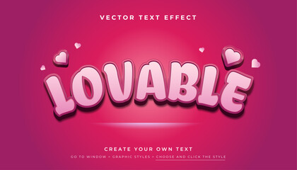 3D Pink Love Text Effect Graphic Styles