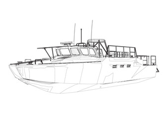 Warship icon outline. Military ships and naval vessels. isolated vector images. Military ship outline vector. Military vehicle template vector isolated on white..