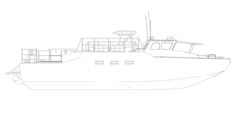 Warship icon outline. Military ships and naval vessels. isolated vector images. Military ship outline vector. Military vehicle template vector isolated on white..