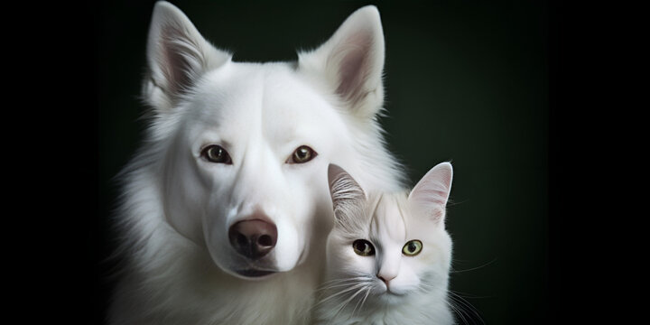 Unbreakable Bond: The Unison of a White Dog and White Cat