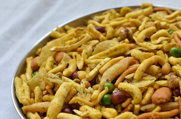 Chanachur, Khatta meetha, Indian Spicy BBQ Bombay Mix Chanachur.