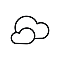 Cloud icon set isolated on white background. Weather icon include thunder, wind, sun, moon, rain, rainbow, etc symbol. Cloud icon outline design. Perfect for website or design graphic.