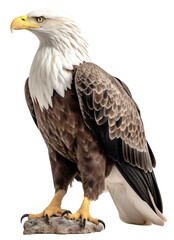 Eagle isolated on the transparent background PNG. Top view. AI generative.