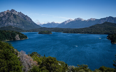 Fototapeta premium panoramic view of lake nahuel huapi in patagonia argentina