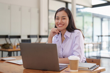 Accountant woman working on laptop and do document, tax, exchange, research, accounting and Financial advisor concept