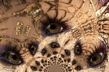 Artistic 3D illustration of a female eye