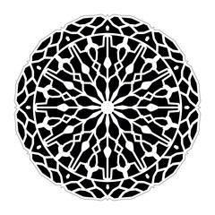 Decorative mandala background design black and white mandala illustration
