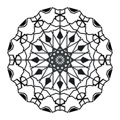 Abstract simple mandala art isolated on white background