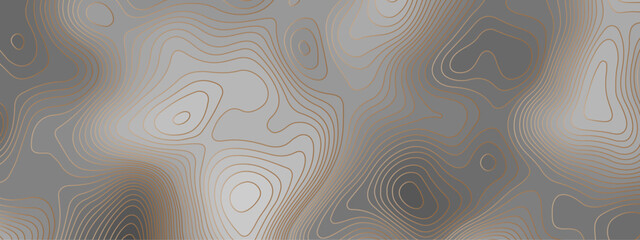 Abstract wave curved lines topographic contours map background. Abstract geographic golden wavy and curve grid lines map background. - obrazy, fototapety, plakaty