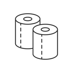 Toilet paper vector line icon, front view