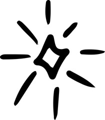 Doodle Swash Black Thin Line Set Include Heart, Stroke, Circle, and Arrow Sign. Hand drawn