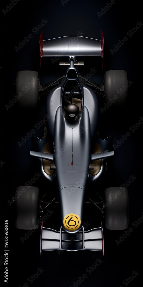 Poster top view of an f1 car. generative ai