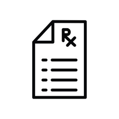 Prescription Thin line icon - Medical Health - EDITABLE STROKE - EPS Vector