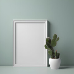 White frame, blank sheet of paper for writing. Minimalism