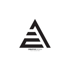 Letter EA modern unique triangle shape creative monogram logo. EA logo. AE logo