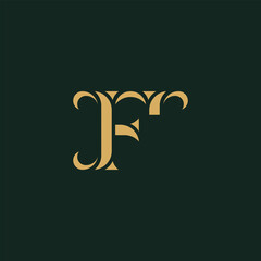 Fototapeta na wymiar letter f logo design with luxury style