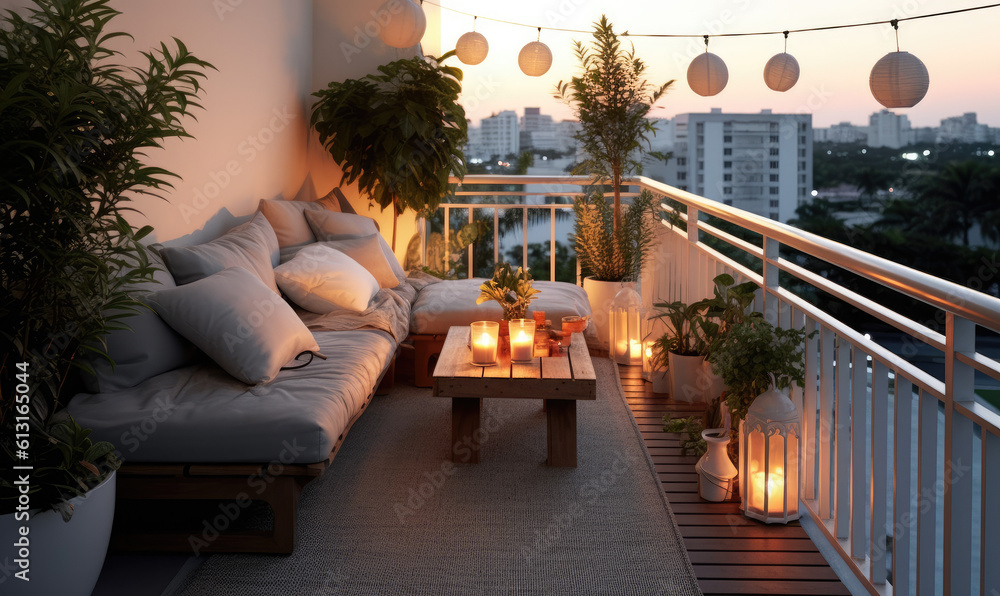 Wall mural modern balcony idea