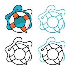 Obraz premium Lifebuoy icon design in four variation color