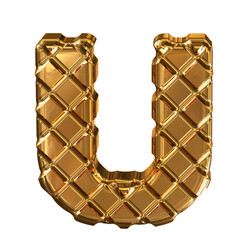 Gold symbol made of gold rhombuses. letter u © oleg