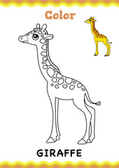 Giraffe line art Children coloring Book Designs