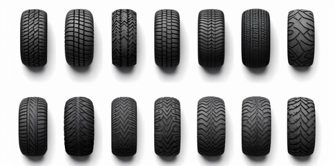 car isolated auto tire rubber object automobile automotive wheel tyre background. Generative AI.