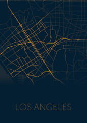 Modern Map of Los Angeles United States