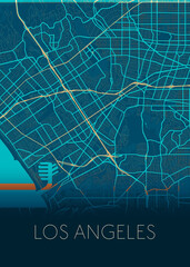 Map of Los Angeles united States