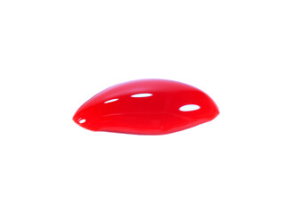 A drop of red ink, like a drop of blood isolated on white background.Selection focus.