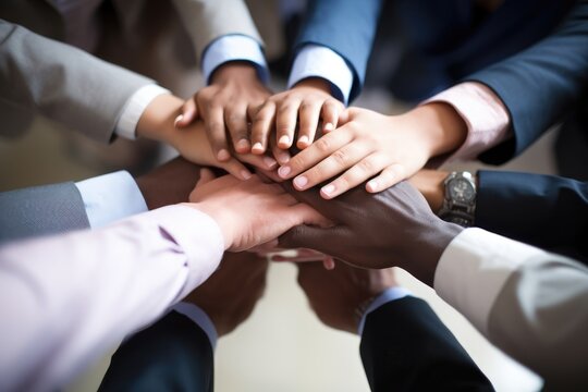 Hands: Authentic Diversity in Business Deals with Group Hands Together Generative AI