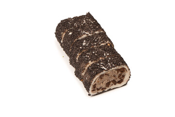 Sweet roll with chocolate and nuts, turkish sweets.