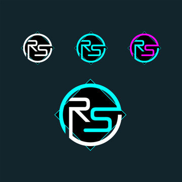 RS trendy letter logo design with circle