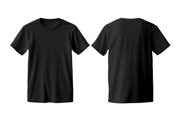 Plain black t-shirt front and back for PNG mockup - obrazy, fototapety, plakaty