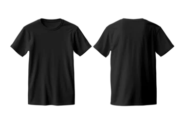 Fotobehang Plain black t-shirt front and back for PNG mockup © Andsx