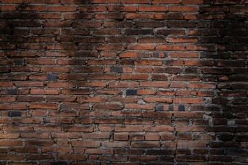 Obraz premium Old brick wall with stains. Dirty brick walls that are not plastered background and texture. Background of old vintage brick walls.