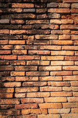Old brick wall with stains. Dirty brick walls that are not plastered background and texture. Background of old vintage brick walls.