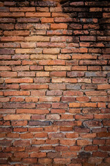 Old brick wall with stains. Dirty brick walls that are not plastered background and texture. Background of old vintage brick walls.