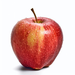 Generative AI Red Apple on White Background
