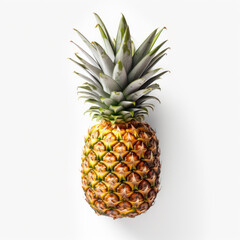 Fototapeta premium Generative AI Ripe Pineapple on White Background