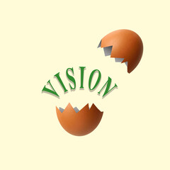 vision inside the broken egg. The concept of business. - 613170891