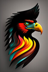 Colorful Eagle Flying Ai Generate