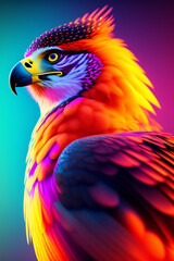 Colorful Eagle Flying Ai Generate